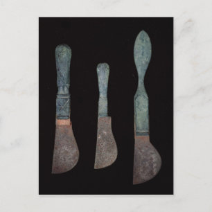 Drei Messer aus Pompeji, Roman, c.100 v. Chr.-79 n Postkarte