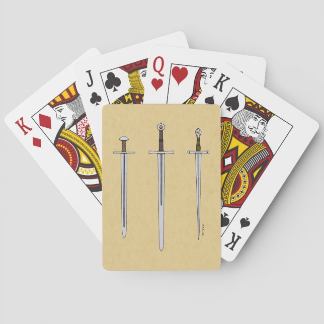 Drei mittelalterliche Schwerter 2016 Spielkarten (Rückseite)
