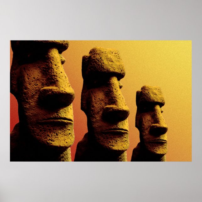 Drei Moai-Poster Poster (Vorne)