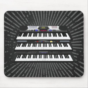Drei moderne Tastaturen: Synthesizer: Mousepad