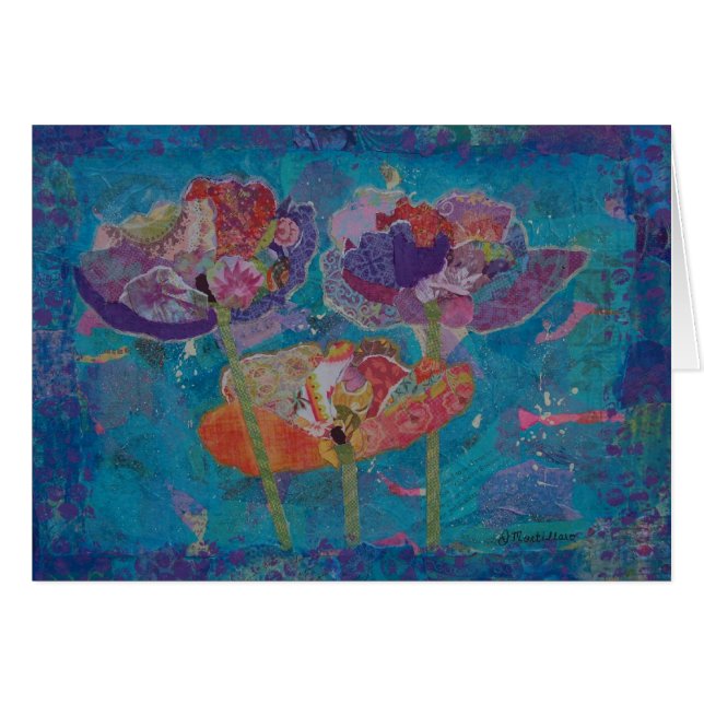 Drei Mohnblumen-Collage (Vorderseite (Horizontal))