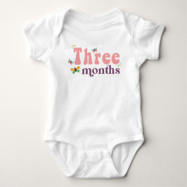 Drei Monate Meilenstein Pink Baby Bodysuit Baby Strampler