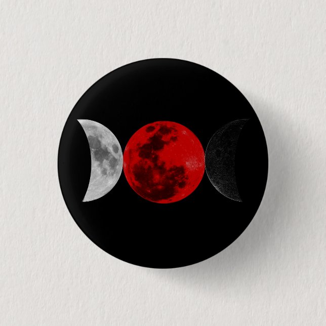Drei Monde magischer sichelförmiger Knopf Button (Vorderseite)