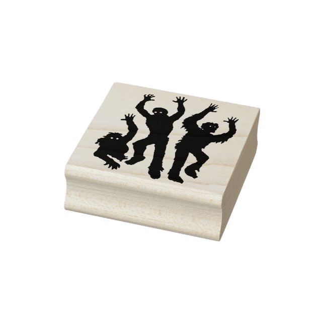 Drei Monster Silhouette Briefmarke Gummistempel (Stempel)
