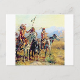 drei montierte Amerikanische Ureinwohner Postkarte