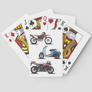 Drei Motorrad-Spielkarten Spielkarten