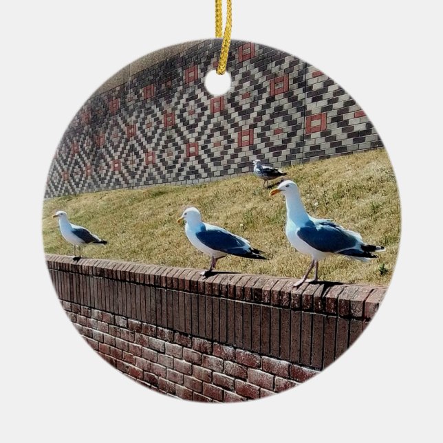 Drei Möwen Keramik Ornament (Vorne)