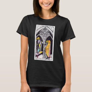 Drei Münzen oder Pentagramme Vintager Tarot-Fahrer T-Shirt