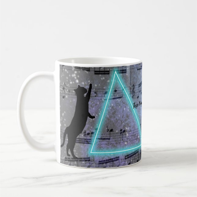 Drei musikalisch liebende schwarze Katzen Kaffeetasse (Links)