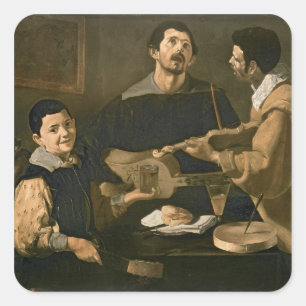Drei Musiker, 1618 Quadratischer Aufkleber