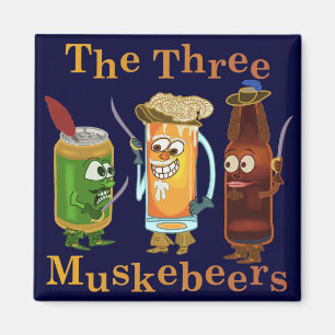 Drei Muskebeers lustiges Bier-Wortspiel Magnet