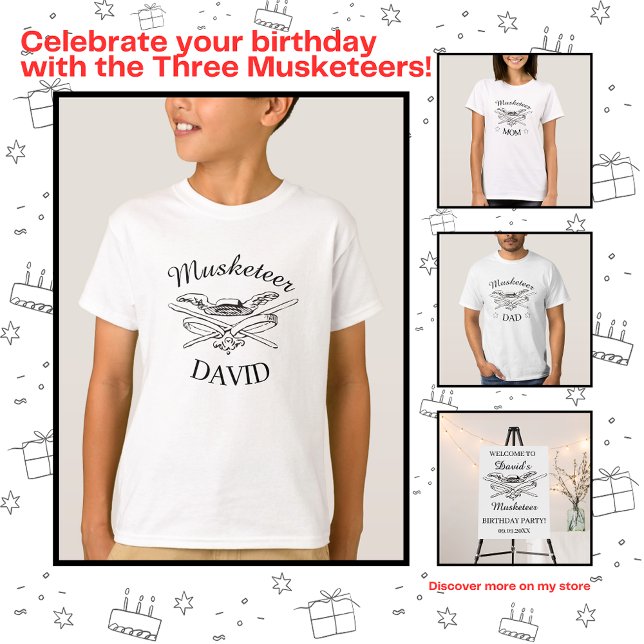 Drei Musketeers Dumas Eltern Mama Geburtstag T-Shirt (Von Creator hochgeladen)