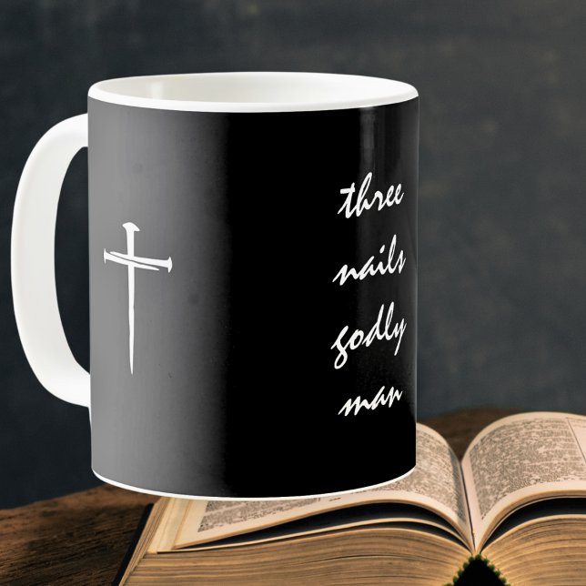 Drei Nägel frommer Mann Christlich Kaffeetasse (Von Creator hochgeladen)