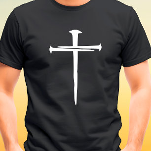 Drei Nägel Robuste Weiße Kreuz Christlich T-Shirt