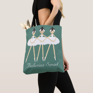 Drei Niedliche Ballerinas, weiße Kleider Tasche