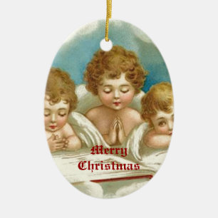 Drei niedliche Betengel-Ornamente Keramik Ornament