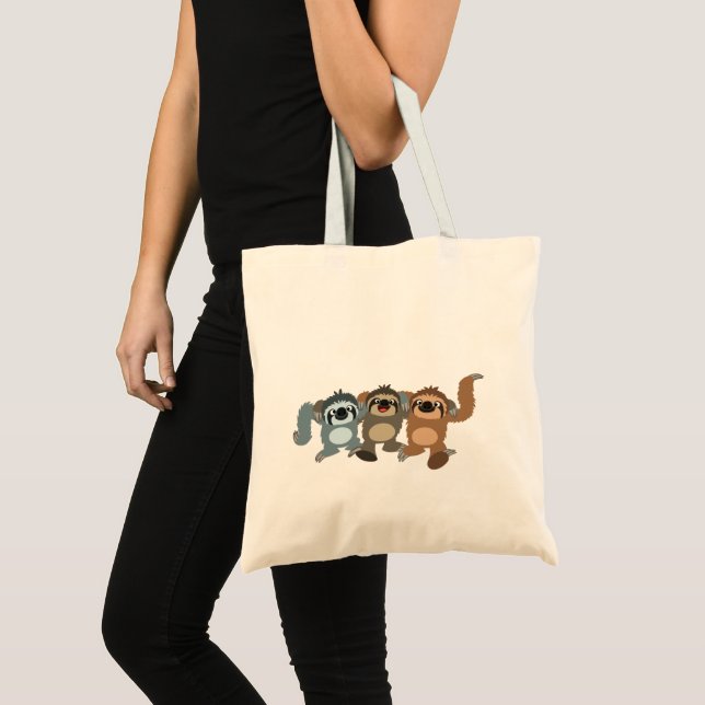 Drei Niedliche Cartoon Sloths Totbeutel Tragetasche (Vorderseite (Produkt))