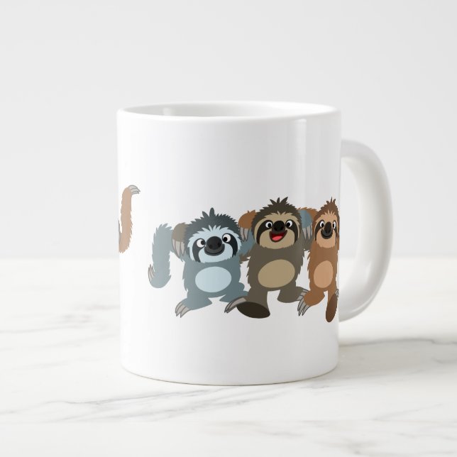 Drei Niedliche Cartoon-Slots Jumbo-Tasse (Vorderseite Rechts)