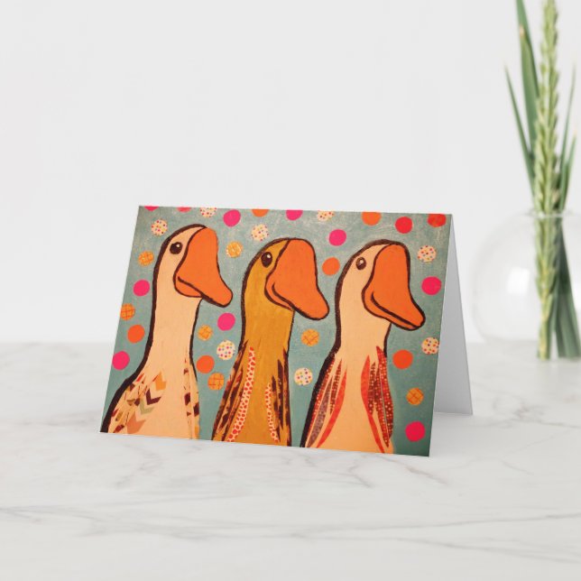 Drei Niedliche Ducks Grußkarte Karte (Vorderseite)