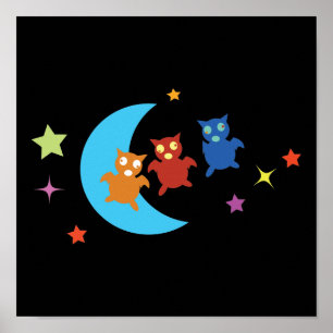 Drei niedliche Fledermäuse Poster