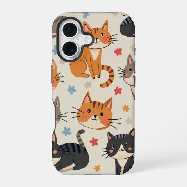 Drei niedliche Katzentelefonfälle iPhone 16 Hülle (Rückseite)