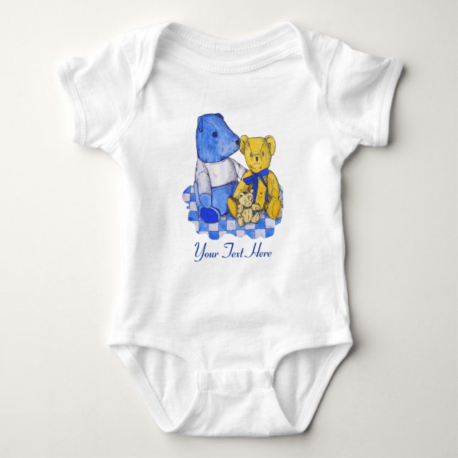 drei niedliche kleine alte Teedys Baby Strampler (Vorderseite)