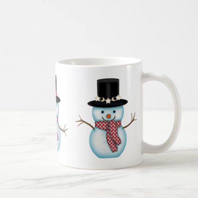 Drei Niedliche Schneemänner Weihnachts-Tasse Kaffeetasse (Rechts)