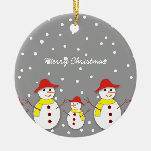 Drei niedliche Schneemänner Weihnachtsschmuck (Vorne)