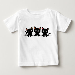 Drei Niedliche Schwarze Cartoon Baby T-shirt