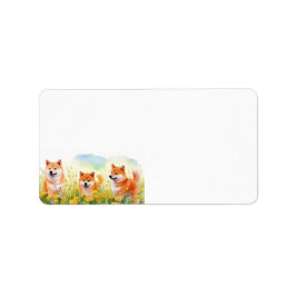 drei niedliche shiba inus und dandela adressen lab adressaufkleber