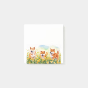 drei niedliche Shiba-Inus- und Lüsternnoten Post-it Klebezettel
