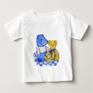 drei niedliche Teddy zeigen ein niedliches Picknic Baby T-shirt