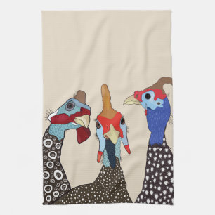 Drei Niedliche Vögel Gemusterter Guinea Geschirrtuch