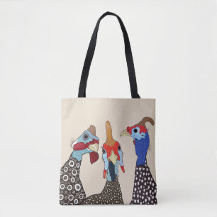 Drei Niedliche Vögel Gemusterter Guinea Tasche