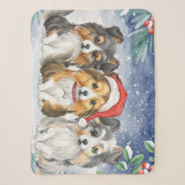 Drei Niedliche Weihnachtsschächte im Schnee Sherpadecke