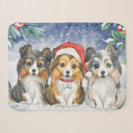 Drei Niedliche Weihnachtsschächte im Schnee Sherpadecke