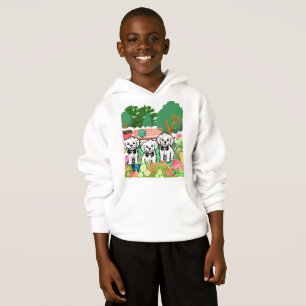 Drei Niedliche Welpen im Freien Abenteuer im Park Hoodie