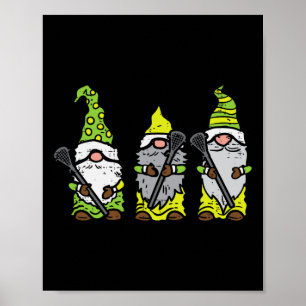 Drei Nordic Gnomes Lacrosse Tomte Lax Spieler Männ Poster