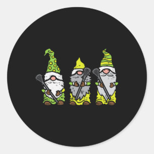 Drei Nordic Gnomes Lacrosse Tomte Lax Spieler Männ Runder Aufkleber