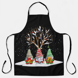 Drei nordische Gnome und ihr Weihnachtsbaum Schürze
