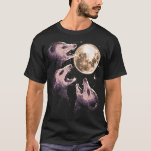 Drei Opossums heulen am Mond Lustiges Possum 3 T-Shirt