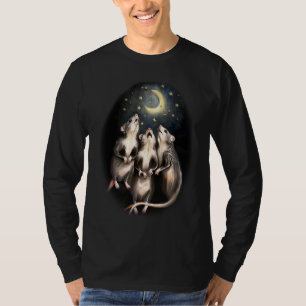 Drei Opossums heulen am Mond seltsame Emo Possu T-Shirt