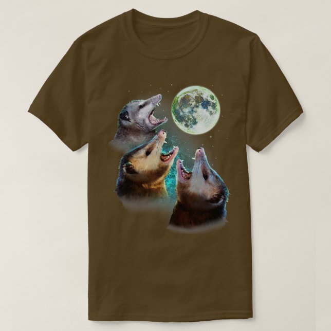 Drei Opposum-Mond mit 3 Possummen und Totenmond Co T-Shirt (Design vorne)