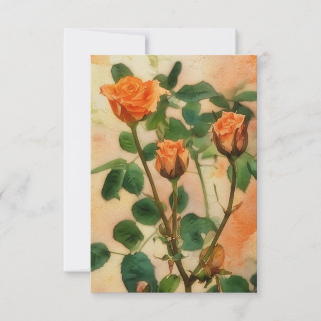 Drei Orange Rose Blume Art Flat Card Dankeskarte (Vorderseite)