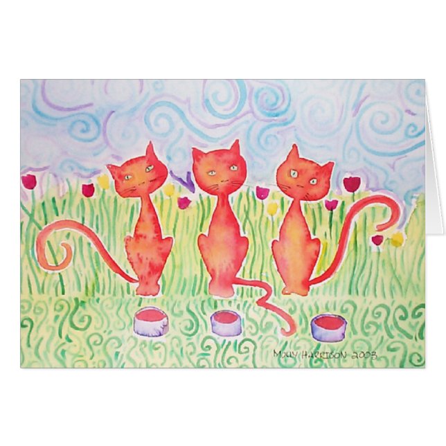 Drei orangefarbene Katzen - Blank (Vorderseite (Horizontal))