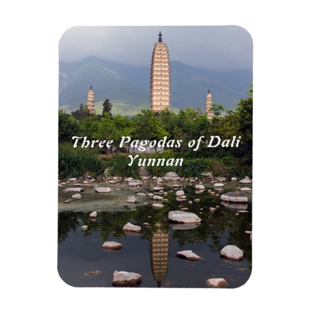 Drei Pagoden Dali, Zhonghe - Yunnan, China Magnet (Vertikal)