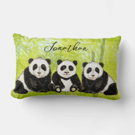 Drei Pandabären - handgemalt | Kissen
