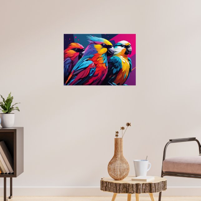 Drei Papageien-Poster Poster (Wohnzimmer 3)