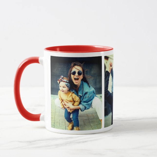 Drei persönliche Fotos Tasse (Links)