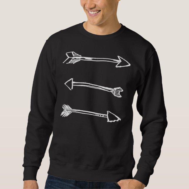 Drei Pfeile weiß Sweatshirt (Vorderseite)